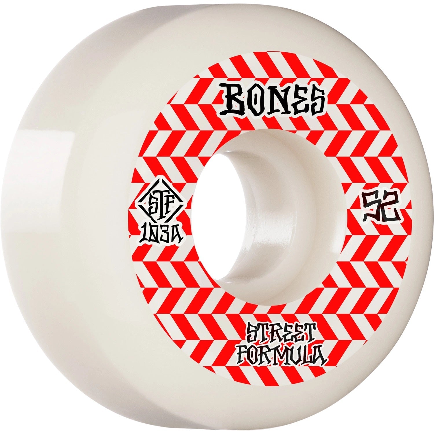 Bones STF Patterns V5 52mm 103a Wheels - White/Red (Set of 4) - X747X