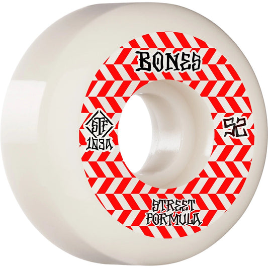 Bones STF Patterns V5 52mm 103a Wheels - White/Red (Set of 4) - X747X