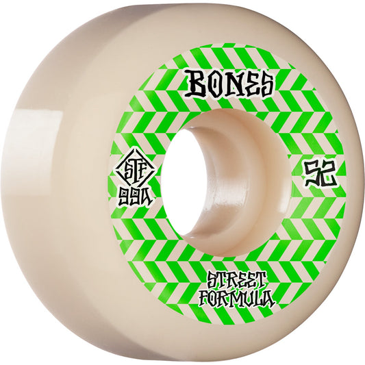 Bones STF Patterns V5 52mm 99a Wheels - White/Green (Set of 4) - X747X