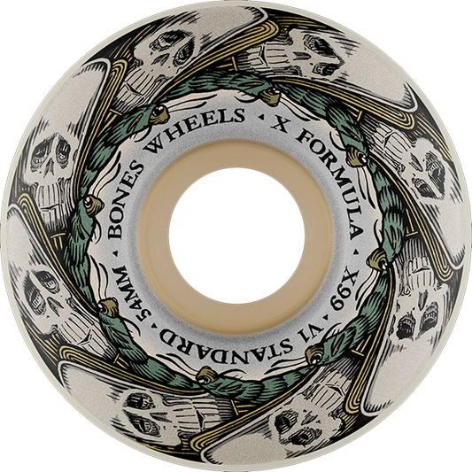 Bones X-Formula X-Ninety-Nine Head Rush V5 Sidecut 54mm 99a Wheels - Natural (Set of 4)