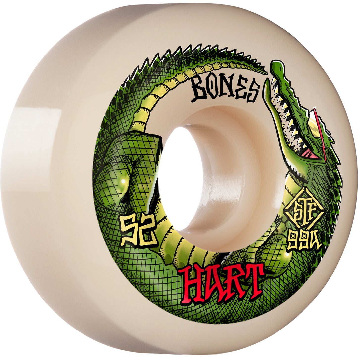 Bones STF Hart Speed Gator V5 52mm 99a Wheels - White (Set of 4) - X747X