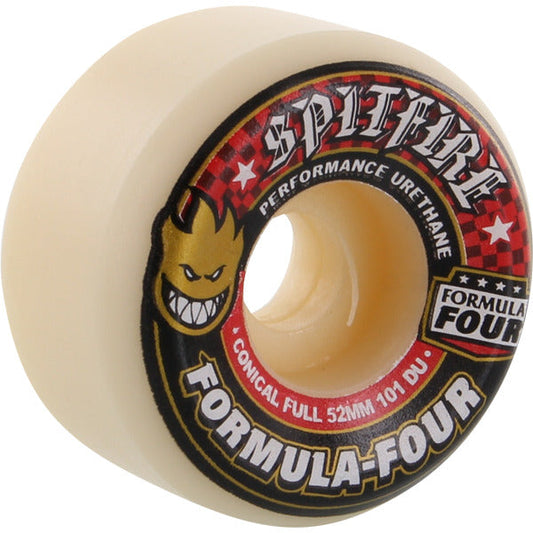 Spitfire Wheels F4 Conical 52mm 101a - White/Red (Set of 4)