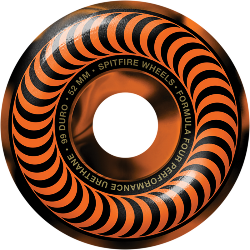 Spitfire Wheels F4 Classic Swirl 52mm 99a - Black/Orange (Set of 4) - X747X
