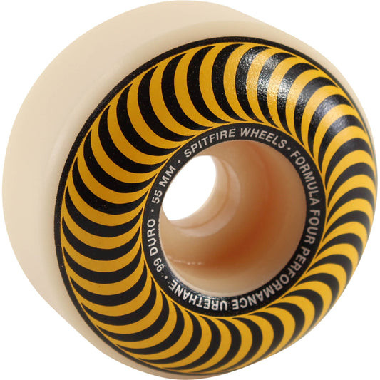 Spitfire Wheels F4 Classic Swirl 55mm 99a - White/Yellow (Set of 5)