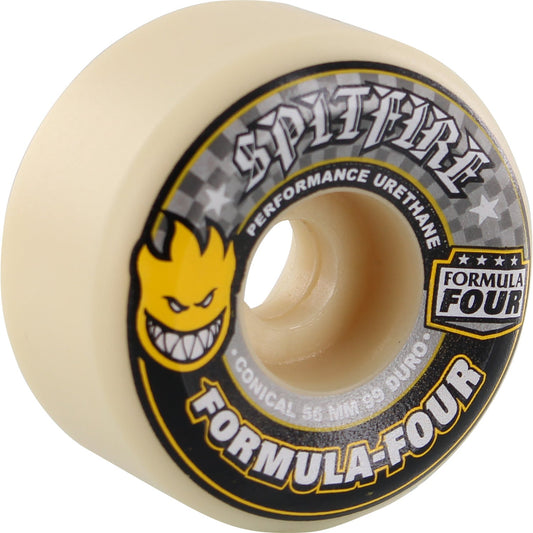 Spitfire Wheels F4 Conical 56mm 99a - White/Yellow/Black (Set of 4)