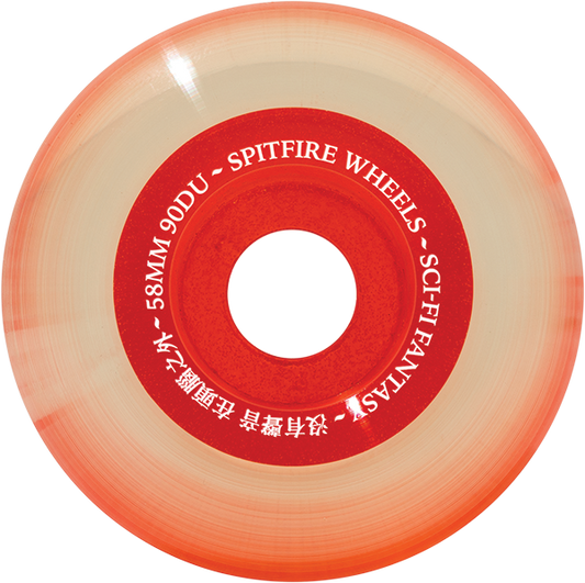 Spitfire Wheels Sci-Fi Sapphires 90DU Cruiser 58mm - Clear Red (Set of 4)