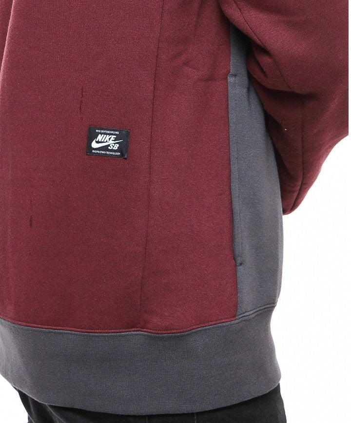 Nike SB Icon Blocked Hoodie - Black/Burgundy