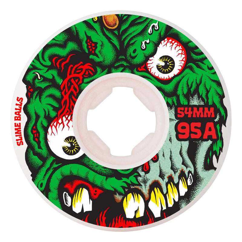 Slime Balls Roskopp Face Two Reissue Hardline Wheels 54mm 95a - White (Set of 4) - X747X