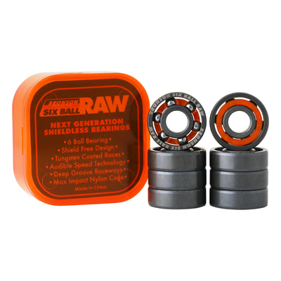 Bronson 6-Ball Raw Skateboard Bearings (8 Pack) - X747X