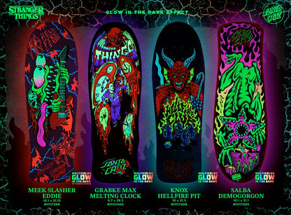 SANTA CRUX x STRANGER THINGS GRABKE MAX MELTING CLOCK 9.7" COMPLETE SKATEBOARD DECK - X747X