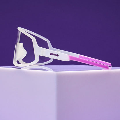 "Crystal Clear Chaos” Wrap G Polarized Sunglasses - X747X