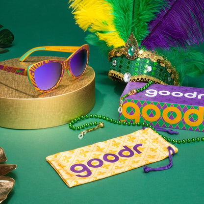 "Don't Ask How I Got These" Mardi Gras Glam G Polarized Sunglasses - X747X