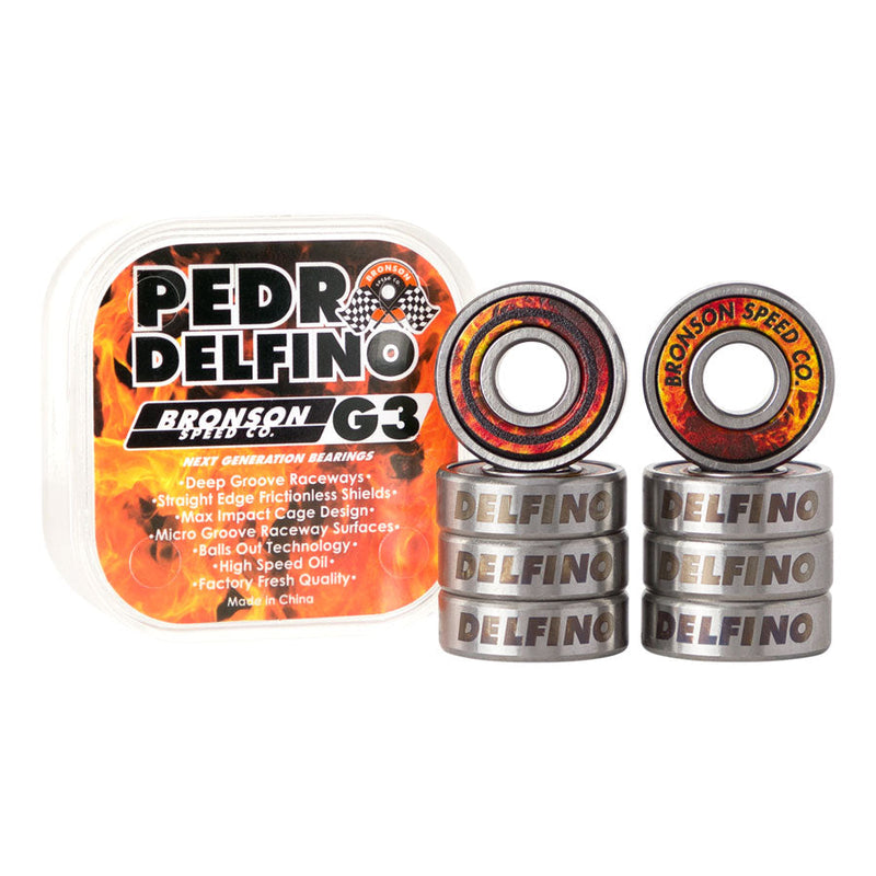 Bronson Speed Co. Pedro Delfino Pro G3 Skateboard Bearings (set of 8) - X747X