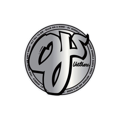 OJ Speed Wheels Silver and Black Foil 3" Sticker - X747X