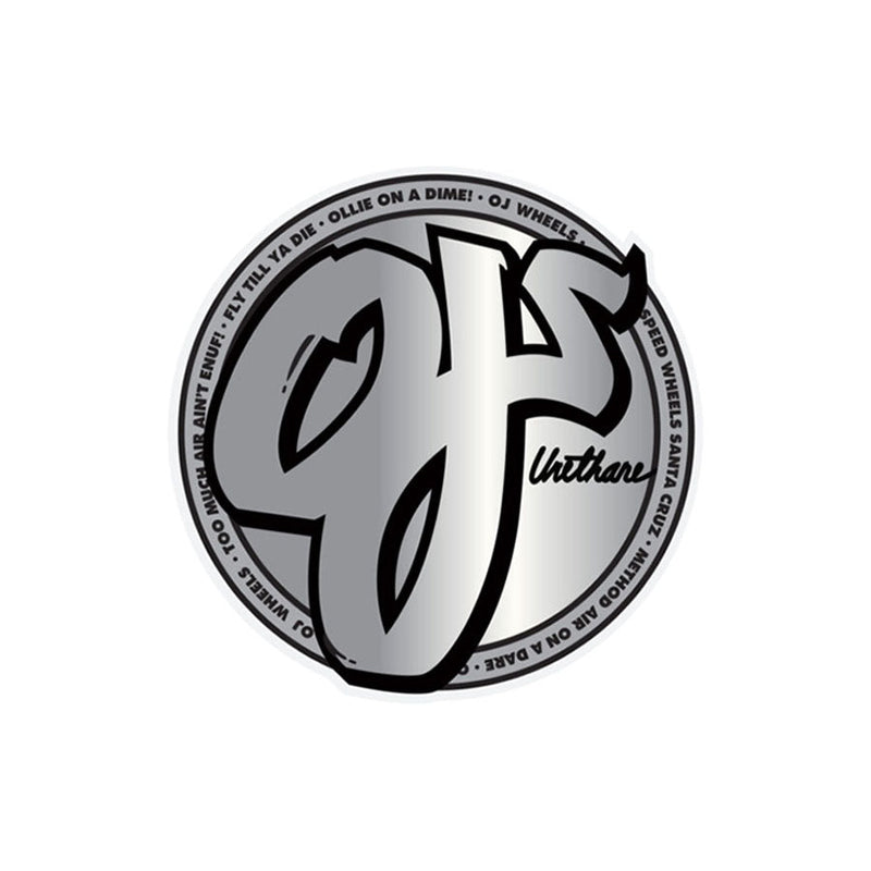 OJ Speed Wheels Silver and Black Foil 3" Sticker - X747X