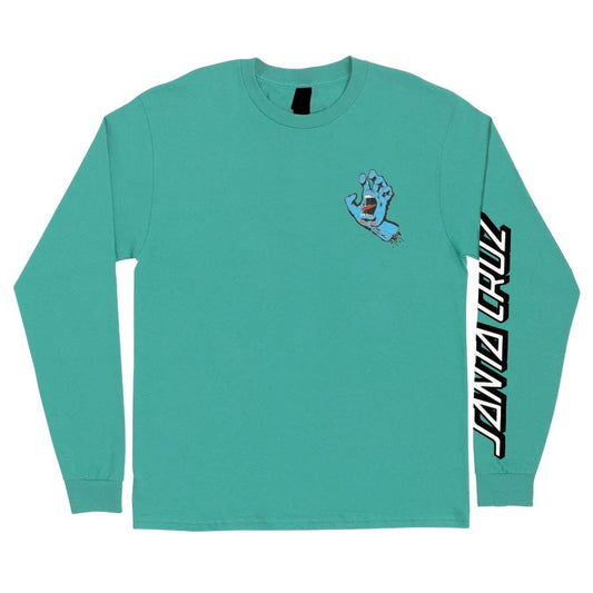 Santa Cruz Screaming Hand Long Sleeve Mens T-Shirt - Celadon