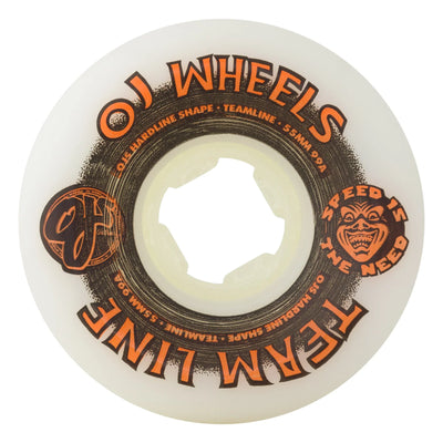 OJ Wheels Team Line Original Hardline 55mm 99a - White/Black/Orange (Set of 4) - X747X