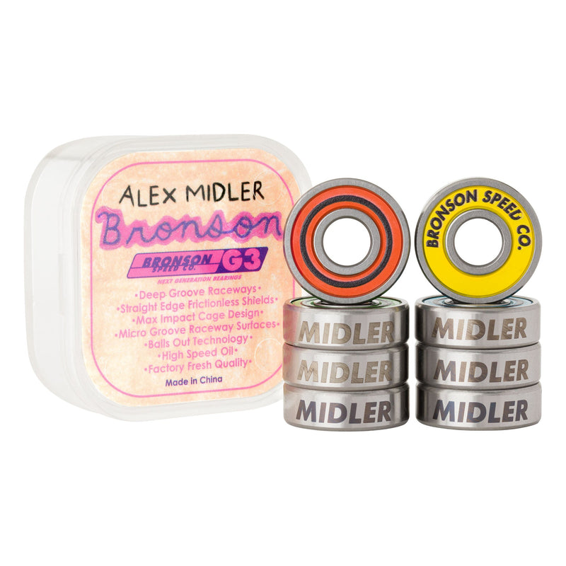 Bronson Speed Co. Alex Midler Pro G3 Skateboard Bearings (set of 8) - X747X