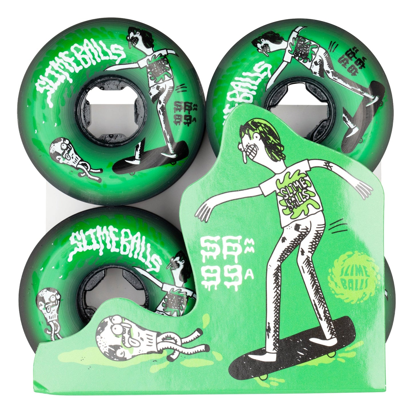 SLIME BALLS JAY HOWELL SPEED BALLS GREEN 56MM 99A SKATEBOARD WHEELS