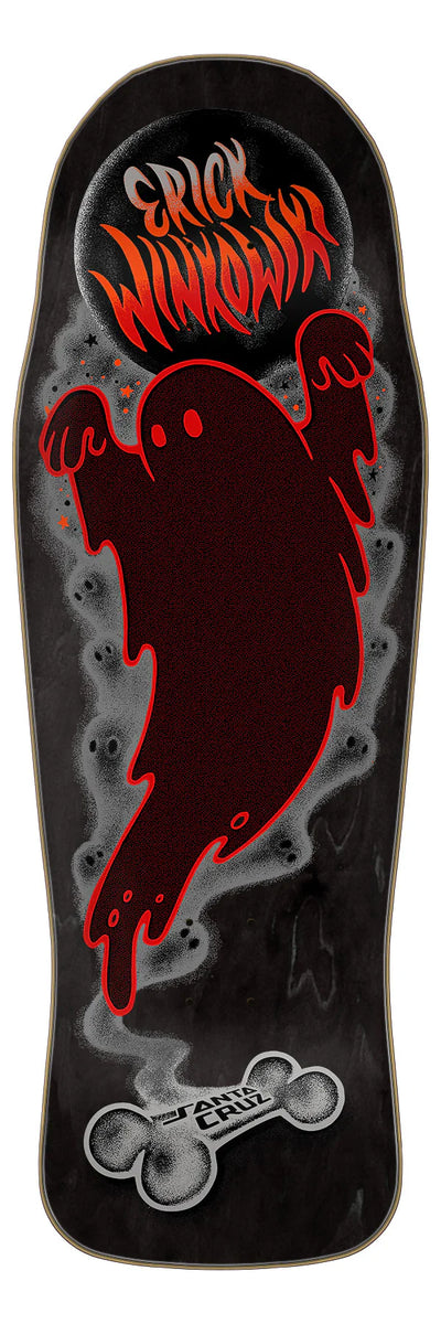 Santa Cruz Winkowski Ghost Shaped Skateboard Deck - 10.34″ Black - X747X