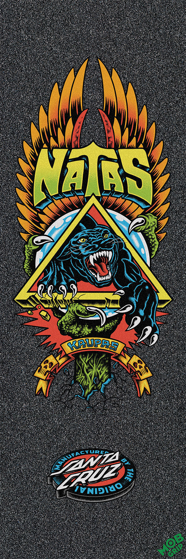 Mob x Natas Panther 11" x 33" Black Skateboard Grip Tape - X747X