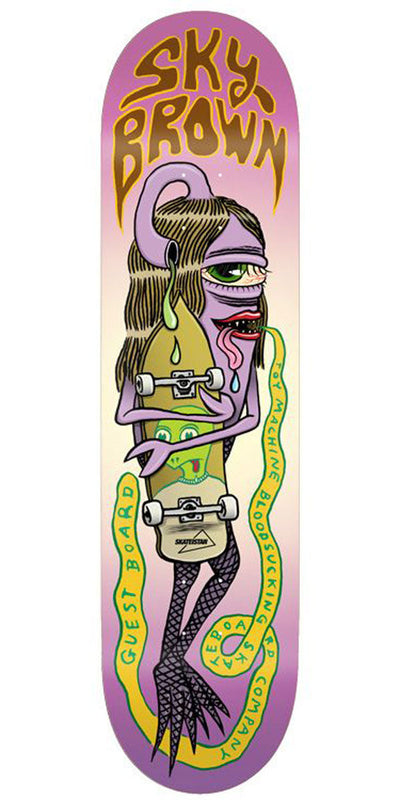 TOY MACHINE BROWN "GUEST" 8.25" SKATEBOARD DECK - X747X