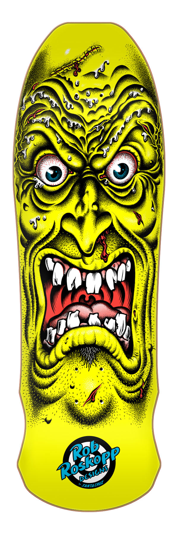 **Pre-Order** SANTA CRUZ ROB ROSKOPP FACE YELLOW 9.5" SKATEBOARD DECK - X747X