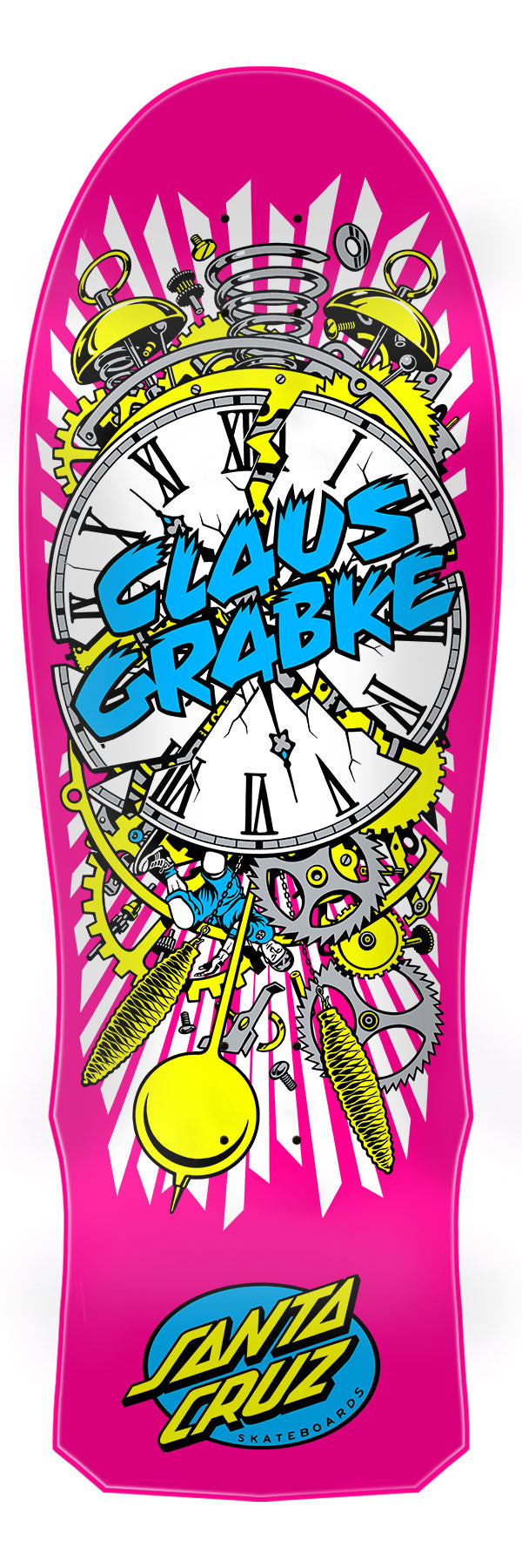 **Pre-Order** SANTA CRUZ CLAUS GRABKE EXPLODING CLOCK PINK 10.04" SKATEBOARD DECK - X747X