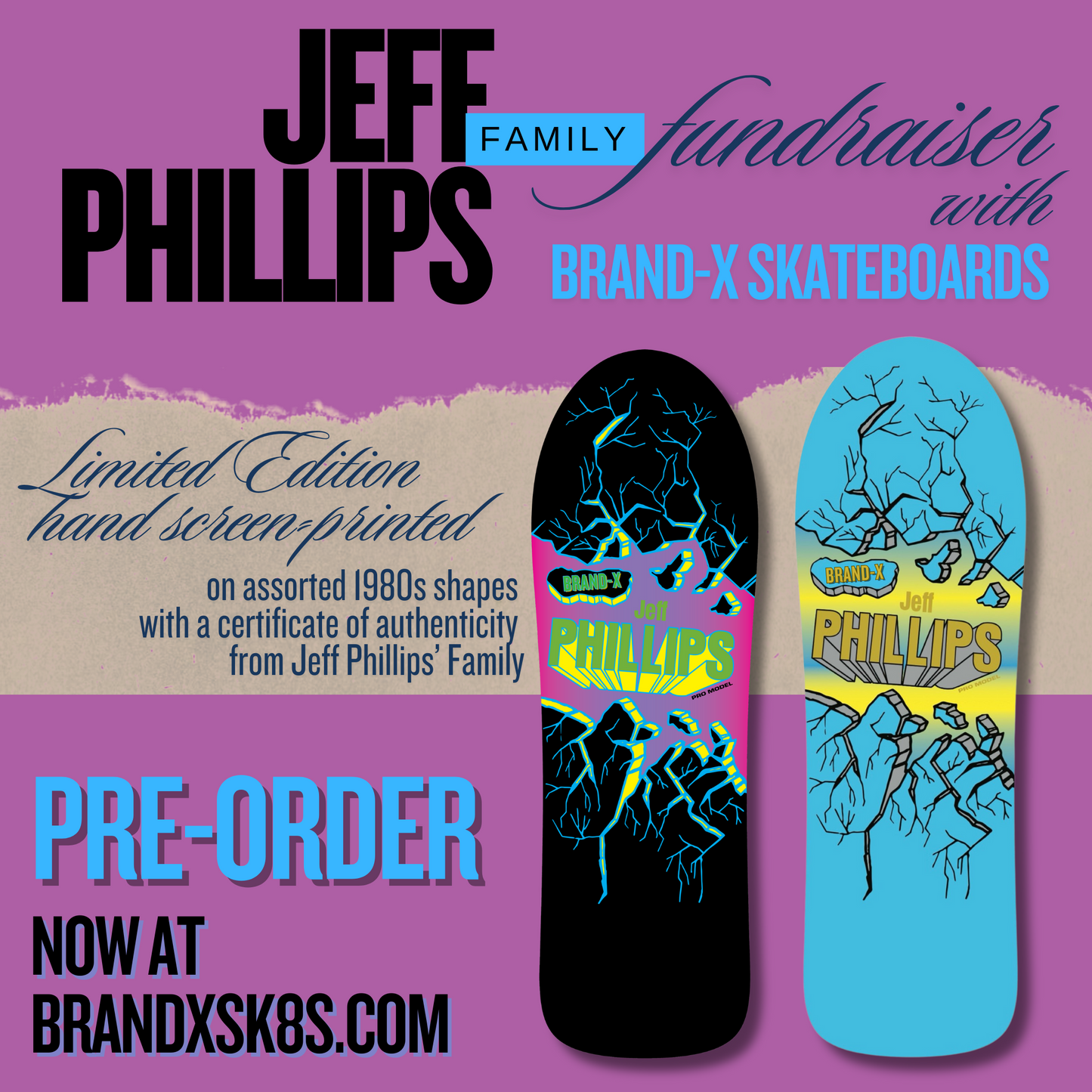 Jeff Phillips BREAKOUT (original shape) Limited Edition Series, HAND PAINTED Deck (PRE-ORDER, JUNE 2026)