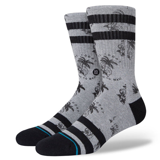 Stance Gone to Maui Crew Socks - Heather Grey