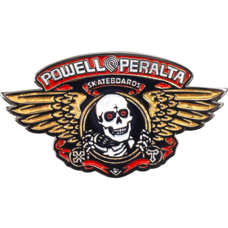 Powell Peralta Winged Ripper Lapel Pin - Red/Metallic Gold - X747X