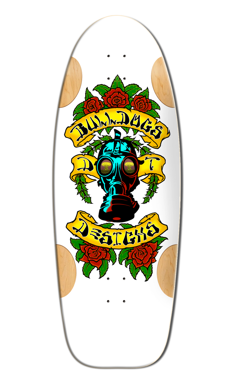 BullDog Designs "Car Paint" 11.875" White Formica Skateboard Deck - X747X