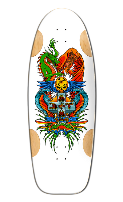 BullDog Designs "Dragon" 11.875" White Formica Skateboard Deck - X747X