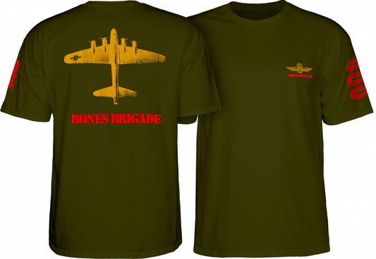 Bones Brigade Bomber T-shirt - Military Green - X747X