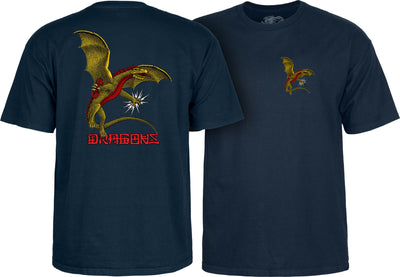 Powell Peralta Dragons Logo T-Shirt - Navy - X747X