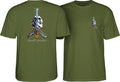 Powell Peralta Skull & Sword T-shirt - Military Green - X747X