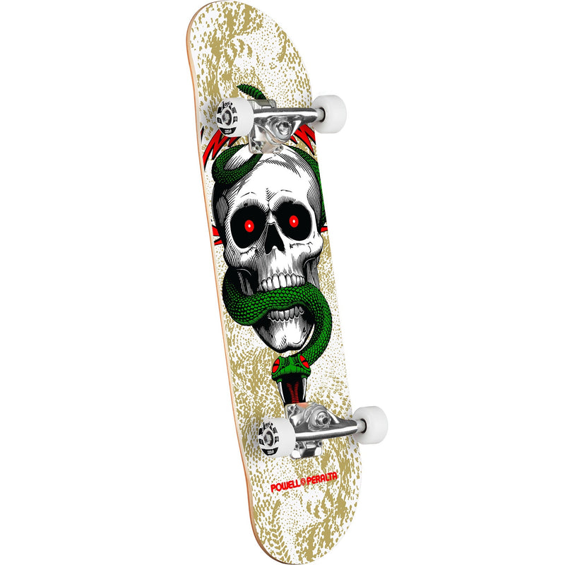 Powell Peralta Skull & Snake Birch Skateboard Complete - 7.75″ White/Metallic Gold - X747X