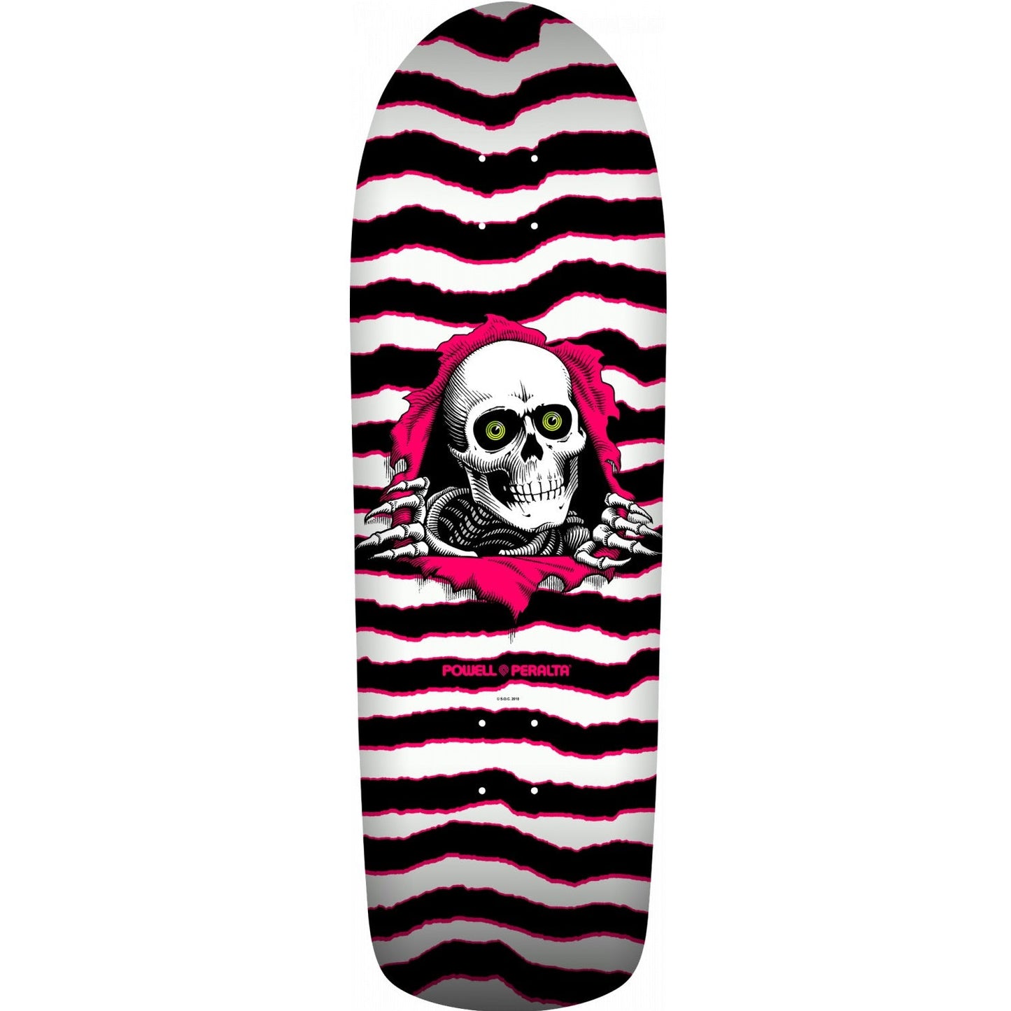 Powell Peralta Old School Ripper Skateboard Deck - 9.89″ White/Pink