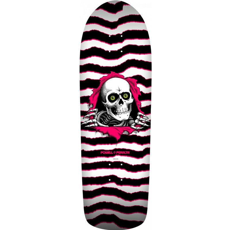 Powell Peralta Old School Ripper Skateboard Deck - 9.89″ White/Pink - X747X