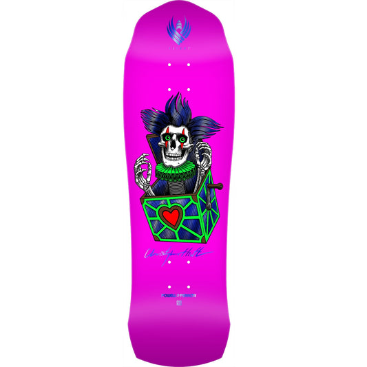 Powell Peralta Chris Hiett Skull Flight Skateboard Deck - 9.5" Neon Pink & Green/Blue - X747X