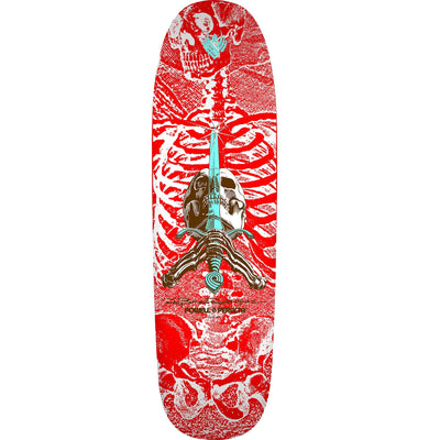 Powell Peralta Rodriguez Skull and Sword 5 Flight Skateboard Deck - 9.265″ Red/White - X747X
