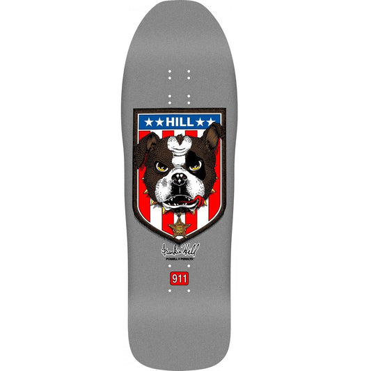 Powell Peralta Frankie Hill Bulldog Reissue Skateboard Deck - 10″ Silver