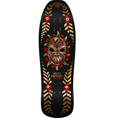 Powell Peralta Nicky Guerrero Mask Deck - 10″ Black/Gold Foil - X747X