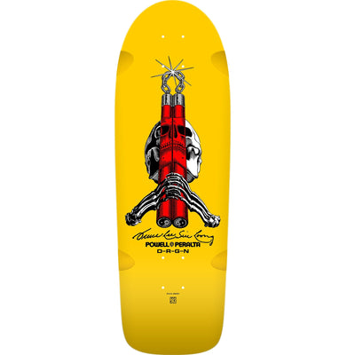 Powell Peralta Skull & Nunchucks Bruce Lee Skateboard Deck - 10″ Yellow - X747X