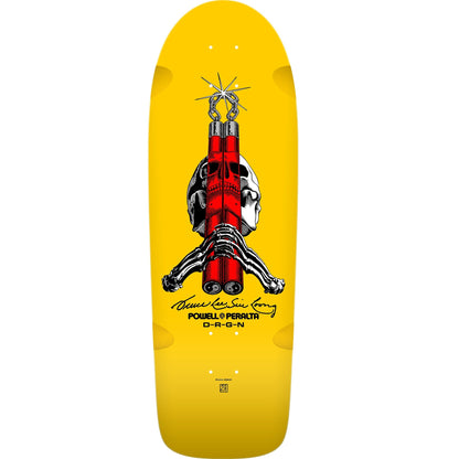Powell Peralta Skull & Nunchucks Bruce Lee Skateboard Deck - 10″ Yellow