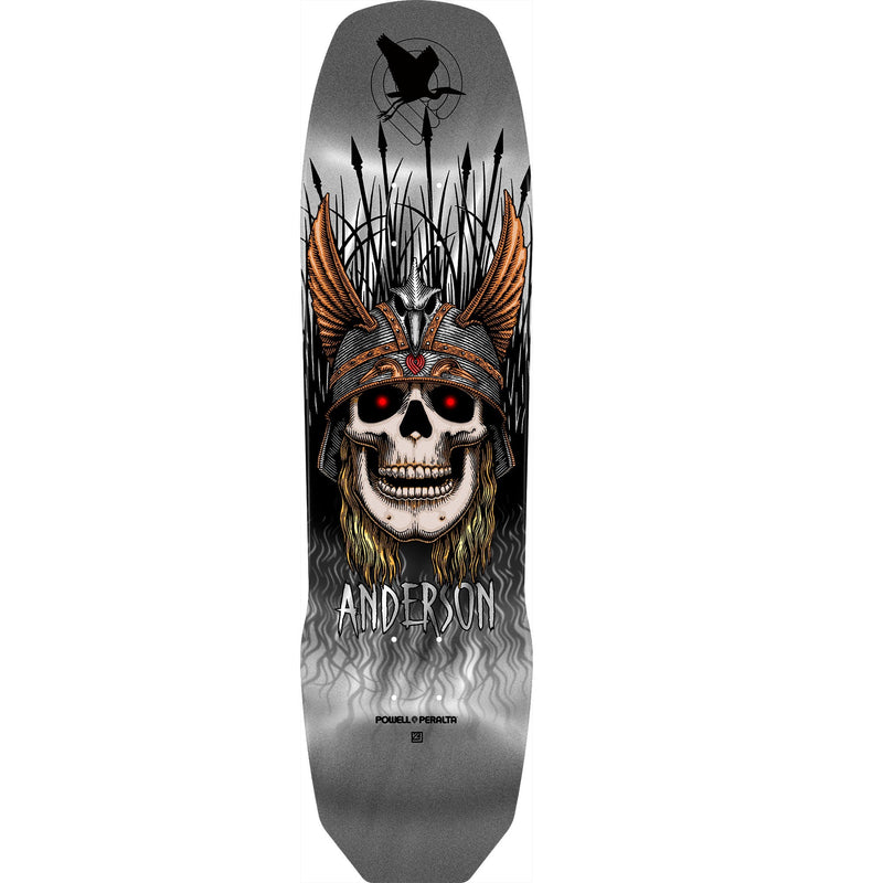 Powell Peralta Pro Andy Anderson Heron 7-Ply Maple Skateboard Deck - 8.45″ Silver Foil - X747X