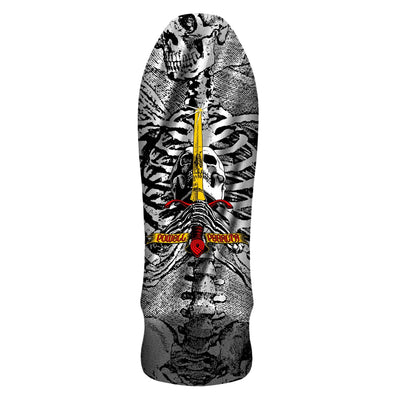 Powell Peralta GeeGah Skull and Sword Reissue Skateboard Deck - 9.75″ Silver Foil **PRE-ORDER** - X747X