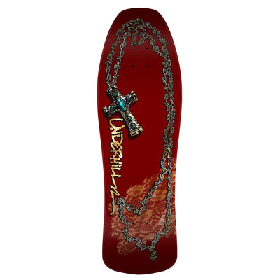 Powell Peralta OG Ray Underhill Chain & Cross Skateboard Deck - 10.0" Burgundy/Gold Foil - X747X