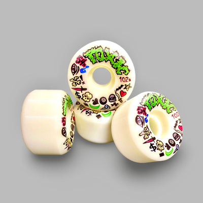 Toxic Team VERY HARD WHITE Wheels 54mm/102a - X747X