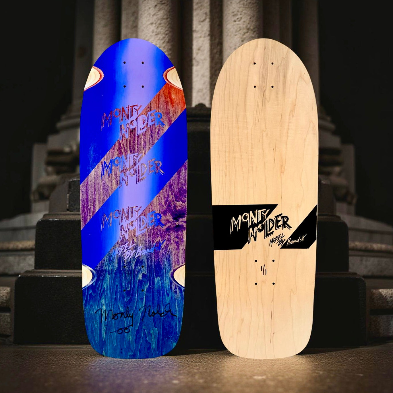 Monty Nolder Stripes ONE OF A KIND, HAND-PAINTED & AUTOGRPAHED Deck 10"x30" (1 of 1)